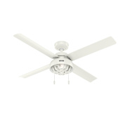 Hunter Spring Mill 52" 4 Blade Indoor / Outdoor LED Ceiling Fan Fresh White