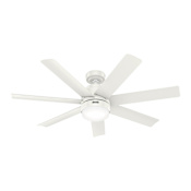 Hunter Brazos 52" 7 Blade Indoor / Outdoor LED Ceiling Fan with Frosted Glass Shade Fresh White