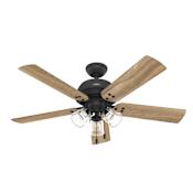 Hunter Shady Grove 52" 5 Blade Hanging Indoor LED Ceiling Fan Matte Black