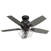 Hunter Gatlinburg 44" 5 Blade Indoor LED Ceiling Fan Matte Black