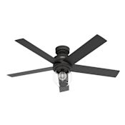 Hunter Xidane 52" 5 Blade Indoor LED Ceiling Fan with Clear Glass Shade Matte Black