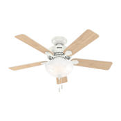 Hunter Swanson 44" 5 Blade Indoor LED Ceiling Fan with Marble Glass Shade Fresh White