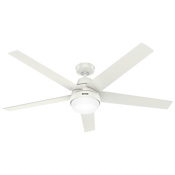 Hunter Aerodyne 60" 5 Blade Indoor Smart LED Ceiling Fan Fresh White