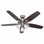 Hunter 52" Indoor Ceiling Fan - Blades and LED Light Kit Included Brushed Nickel
