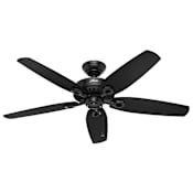 Hunter Builder Elite 52" Indoor / Outdoor Ceiling Fan - 5 Reversible Blades Included Matte Black