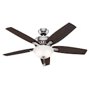 Hunter Newsome 52" 5 Blade Hanging Indoor LED Ceiling Fan Brushed Nickel