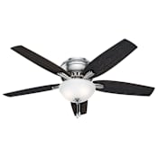 Hunter Newsome 52" 5 Blade Hugger Indoor LED Ceiling Fan Brushed Nickel