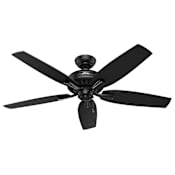 Hunter Newsome 52" 5 Blade Indoor / Outdoor Ceiling Fan with Reversible Blades Included Black