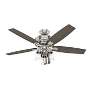 Hunter Bennett 52" 5 Blade Indoor LED Ceiling Fan Brushed Nickel