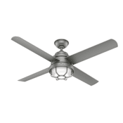 Hunter Searow 54" 4 Blade Indoor / Outdoor WeatherMax LED Ceiling Fan with Wall Control Matte Silver