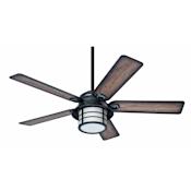 Hunter Key Biscayne 54" 5 Blade Indoor / Outdoor Ceiling Fan with Reversible Blades and LED Light Kit Weathered Zinc