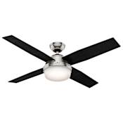Hunter Dempsey 52" 4 Blade Hanging LED Indoor Ceiling Fan with Remote Control Included Brushed Nickel