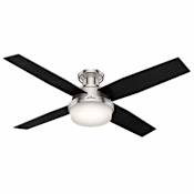 Hunter Dempsey 52" 4 Blade Hugger LED Indoor Ceiling Fan with Remote Control Included Brushed Nickel