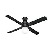 Hunter Hepburn 52" 4 Blade Indoor Ceiling Fan - Blades and LED Light Kit Included Black