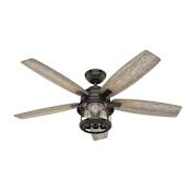 Hunter Coral Bay 52" 5 Blade Indoor / Outdoor LED Ceiling Fan with Remote Control Noble Bronze