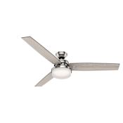 Hunter Sentinel 60" 3 Blade Integrated LED Indoor Ceiling Fan with Remote Control Included Brushed Nickel