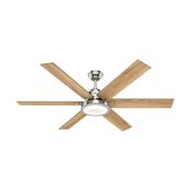 Hunter Warrant 60" 6 Blade LED Indoor Ceiling Fan with Wall Control Brushed Nickel