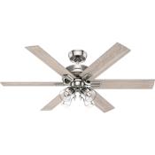 Hunter Fonthill 52" 6 Blade Indoor LED Energy Star Ceiling Fan Brushed Nickel