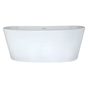Hydrosystems Biscayne 64" Free Standing Hydroluxe SS Air Tub with Center Drain, Drain Assembly, and Overflow Matte White