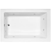 Hydrosystems Emma 66" Drop In Acrylic Whirlpool Tub with Reversible Drain, Drain Assembly, and Overflow White