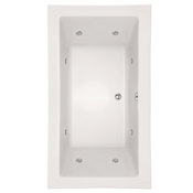 Hydrosystems Kayla 74" Drop In Acrylic Whirlpool Tub with Center Drain, Drain Assembly, and Overflow White