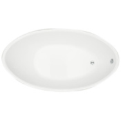 Hydrosystems Picasso 72" Free Standing Acrylic Soaking Tub with Reversible Drain, Drain Assembly, and Overflow White