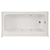 Hydrosystems Regan 72" Three Wall Alcove Acrylic Whirlpool Tub with Right Drain, and Overflow White