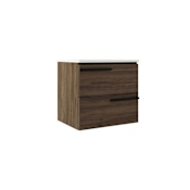 ICO Bath Accent 24" Wide Single Basin Vanity Set with Cabinet and Stone Composite Vanity Sink Top Dark Walnut