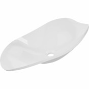 ICO Bath Calma 14-3/4" Oval Cast Marble Composite Vessel Bathroom Sink White