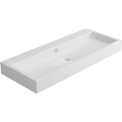ICO Bath Vivaldi 16-1/2" Rectangular Crushed Dolomite Rock Vessel Bathroom Sink Gloss White