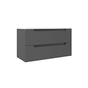 ICO Bath Coda 36" Single Wall Mounted Vanity Cabinet - Less Vanity Top Ash Grey