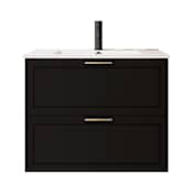 ICO Bath Rhythm 32" Single Wall Mounted Vanity Cabinet - Less Vanity Top Matte Black