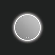 ICO Bath Bennett 24" Diameter Modern Circular Aluminum Frameless Bathroom Wall Mirror with Light N/A