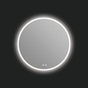 ICO Bath Bennett 30" Diameter Modern Circular Aluminum Frameless Bathroom Wall Mirror with Light N/A