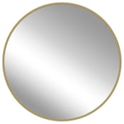 ICO Bath Brio 24" Diameter Circular Flat Framed Wall Mounted Bathroom Mirror Brushed Gold
