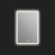 ICO Bath Eden 24" W x 36" H Modern Rectangular Aluminum Framed Bathroom Wall Mirror with Light Brushed Bronze