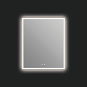ICO Bath Eden 30" W x 36" H Modern Rectangular Aluminum Framed Bathroom Wall Mirror with Light Brushed Bronze