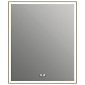 ICO Bath Eden 30" W x 36" H Modern Rectangular Aluminum Framed Bathroom Wall Mirror with Light Brushed Bronze