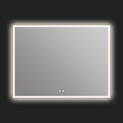 ICO Bath Eden 48" W x 36" H Modern Rectangular Aluminum Framed Bathroom Wall Mirror with Light Brushed Bronze
