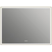 ICO Bath Eden 48" W x 36" H Modern Rectangular Aluminum Framed Bathroom Wall Mirror with Light Brushed Bronze