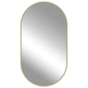 ICO Bath Morgan 20"W x 36"H Oval Flat Framed Wall Mounted Bathroom Mirror Brushed Gold