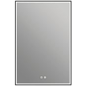 ICO Bath Nova 24" x 36" Lighted Framed Single Door Medicine Cabinet Matte Black