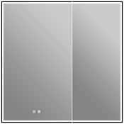 ICO Bath Nova 36" x 36" Lighted Framed Double Door Medicine Cabinet Matte Black