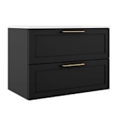 ICO Bath Rhythm 32" Wide Single Basin Vanity Set with Cabinet and Stone Composite Vanity Sink Top Matte Black