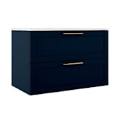 ICO Bath Rhythm 36" Wide Vanity Set with Cabinet, Stone Composite Vanity Cabinet Top, and Handle Pull - Less Sink Navy Blue