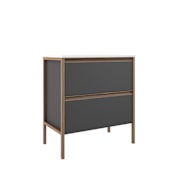 ICO Bath Tempo 32" Wide Single Basin Vanity Set with Double Drawer Cabinet and Stone Composite Vanity Sink Top Ash Grey