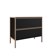 ICO Bath Tempo 36" Wide Single Basin Vanity Set with Double Drawer Cabinet and Stone Composite Vanity Sink Top Matte Black