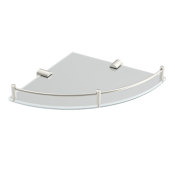 ICO Bath 9-13/16" Glass Corner Shelf Brushed Nickel