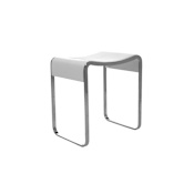 ICO Bath Volkano 19-3/4"Acrylic Bathroom Stool White / Chrome