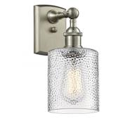 Innovations Lighting Cobleskill Single Light 5" Wide Bathroom Sconce Brushed Satin Nickel / Clear Ripple